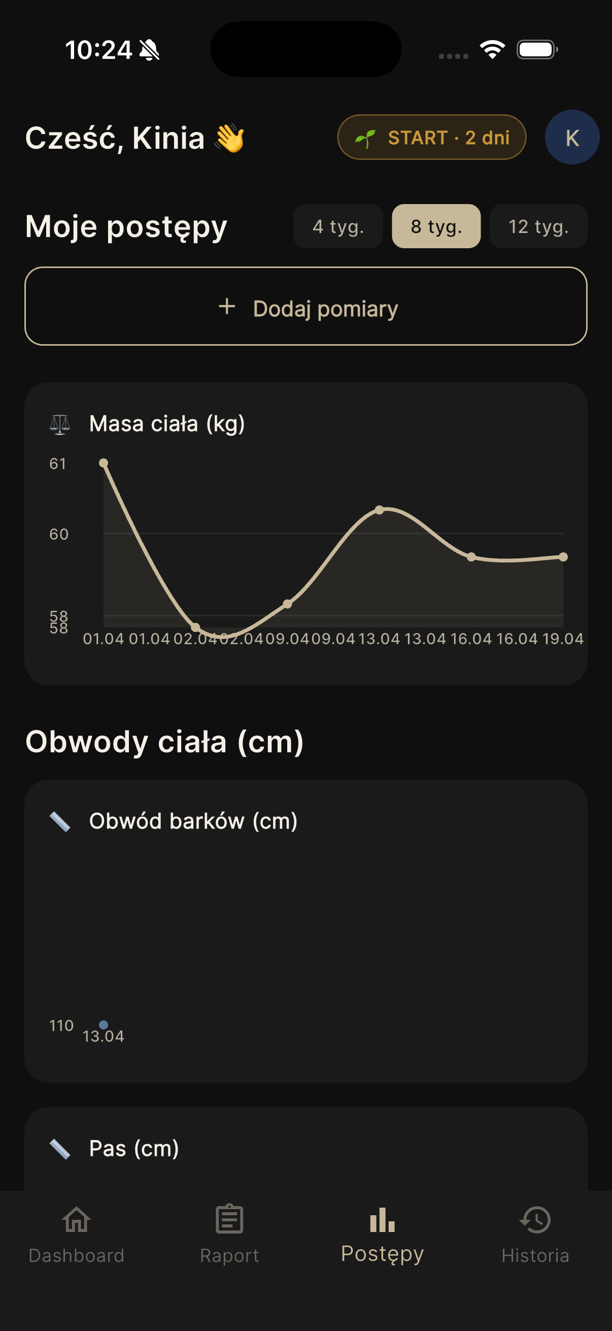 Wykresy postępów